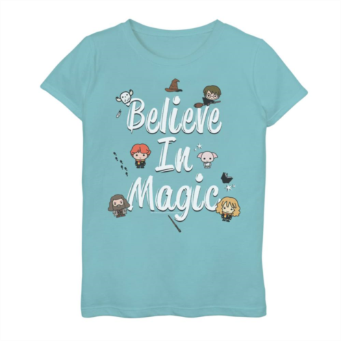 Girls 7-16 Harry Potter Believe In Magic Cute Cartoon Text Graphic Tee