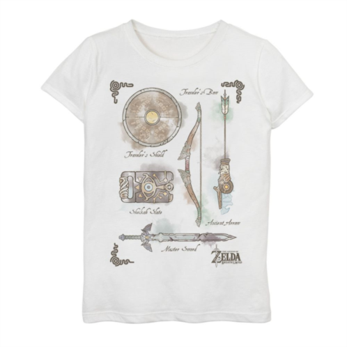 Licensed Character Girls 7-16 Nintendo Zelda Breath Of The Wild Colorful Bow Master Sword Graphic Tee