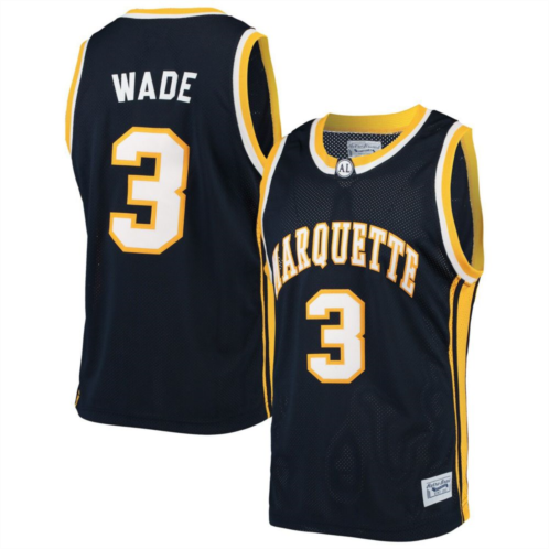 Mens Original Retro Brand Dwyane Wade Navy Marquette Golden Eagles Alumni Basketball Jersey