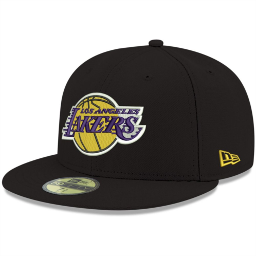 Mens New Era Black Los Angeles Lakers Official Team Color 59FIFTY Fitted Hat