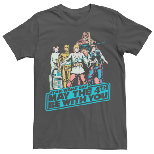 Mens Star Wars May The Forth Be With You Cartoon Heroes Tee