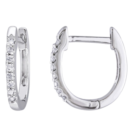 Stella Grace 10K White Gold 1/10 Carat T.W. Diamond Hoop Earrings