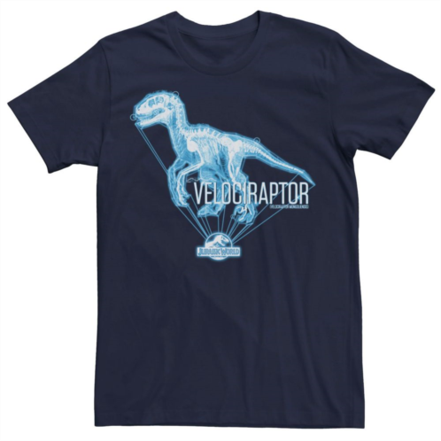 Licensed Character Mens Jurassic World Velociraptor Hologram Title Logo Tee