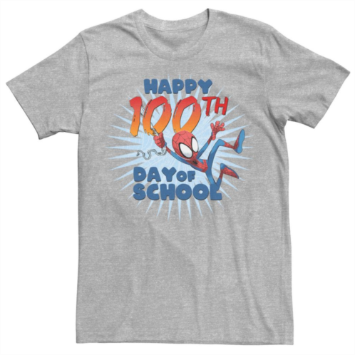 Mens Marvel Spider-Man 100th Day Of School Text Tee