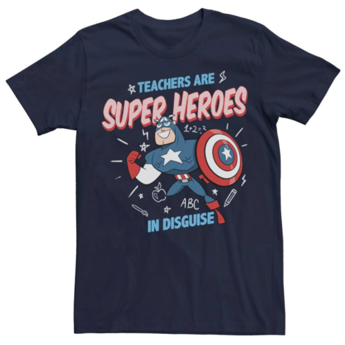 Licensed Character Mens Marvel Captain America Teachers Are Heroes Tee