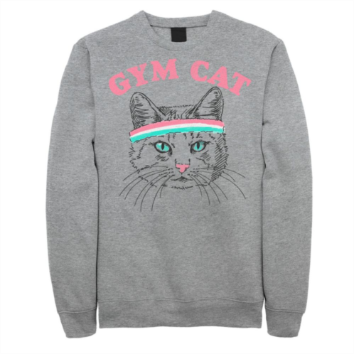 Licensed Character Mens Gym Cat Outline With Headband Sweatshirt