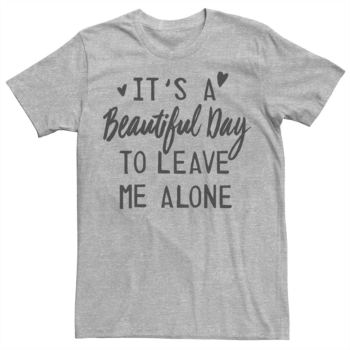 Licensed Character Mens Its A Beautiful Day To Leave Me Alone Sassy Vintage Tee