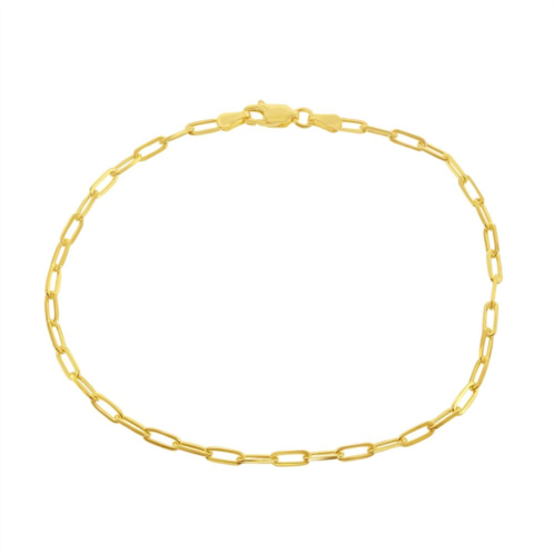 Unbranded 14k Gold Over Silver Paper Clip Chain Anklet