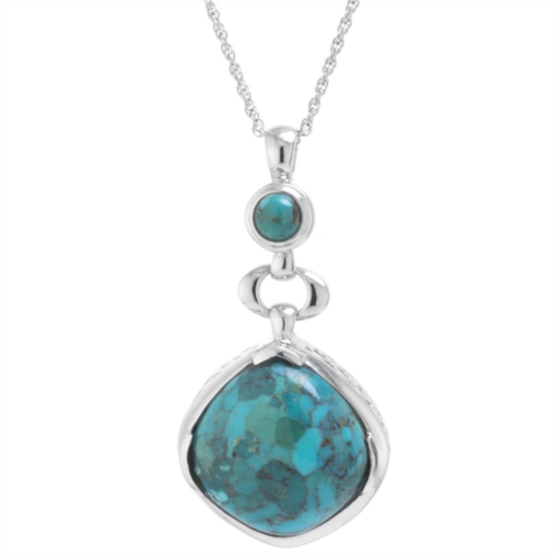 Athra NJ Inc Sterling Silver Enhanced Turquoise Open Teardrop Pendant Necklace