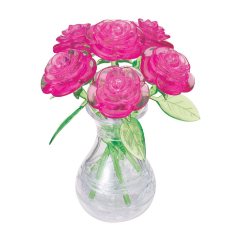 University Games 3D Crystal Puzzle - Roses in a Vase 47-Pieces