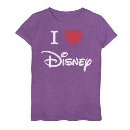 Disney Girls 7-16 I Love Disney Heart Logo Graphic Tee