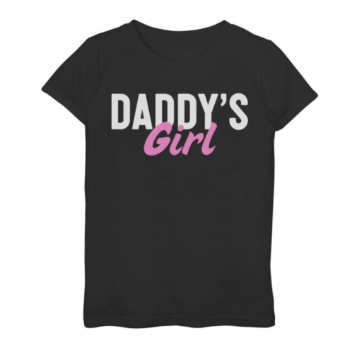 Unbranded Girls 7-16 Daddys Girl Pink Text Kids Fathers Day Graphic Tee
