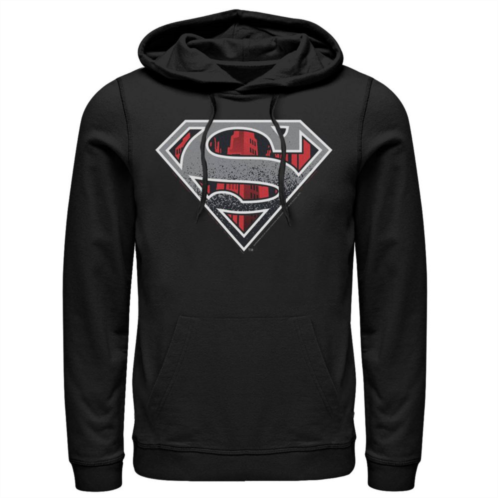 Mens DC Comics Superman Skyline Chest Logo Hoodie