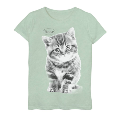 Licensed Character Girls 7-16 Roar Text Cat Portrait Graphic Tee