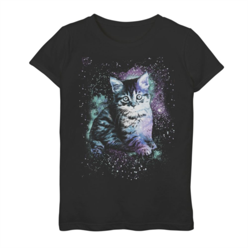 Licensed Character Girls 7-16 Night Kitty Galactic Cat Graphic Tee