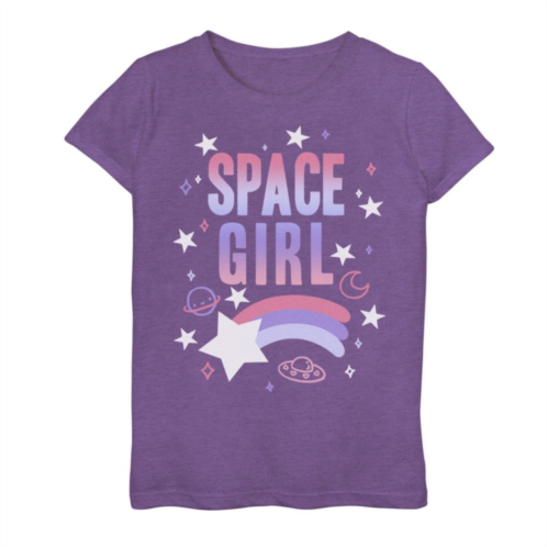 Licensed Character Girls 7-16 Space Girl Galactic Text Graphic Tee