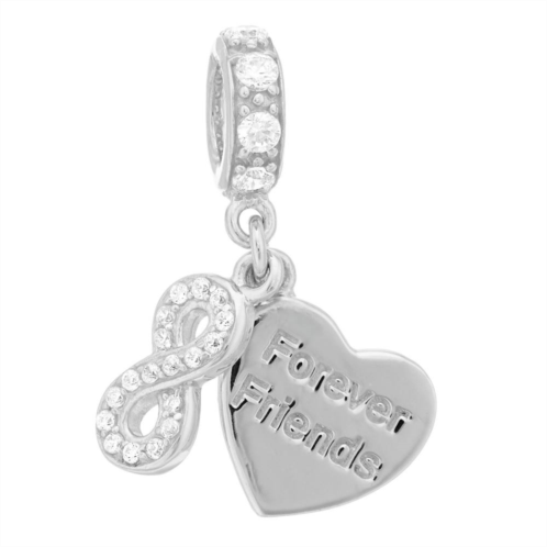 SIRI USA by TJM Sterling Silver Cubic Zirconia Forever Friends Infinity Heart Charm