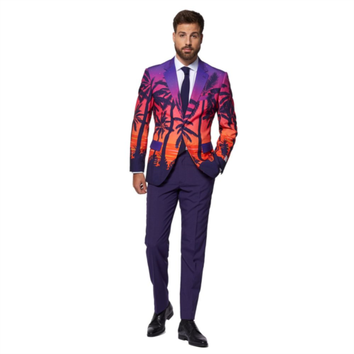 Mens OppoSuits Slim-Fit Suave Sunset Novelty Suit & Tie Set