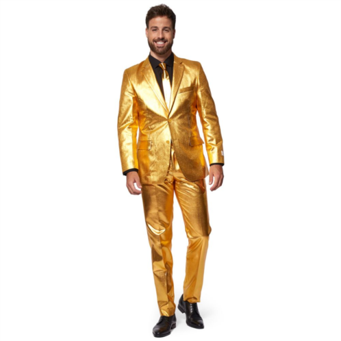 Mens OppoSuits Groovy Gold Slim-Fit Holiday Suit & Tie Set
