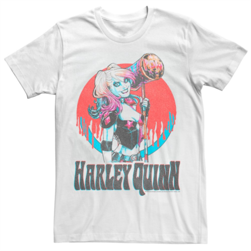 DC Comics Mens Batman Harley Quinn Paint Drip Retro Logo Tee