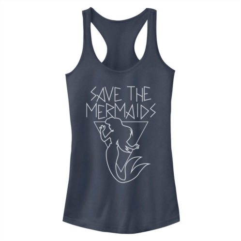 Licensed Character Juniors Disney Little Mermaid Save The Mermaids Line Art Tank Top