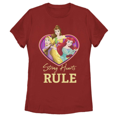 Licensed Character Juniors Disney Princess Trio Strong Hearts Rule Tee