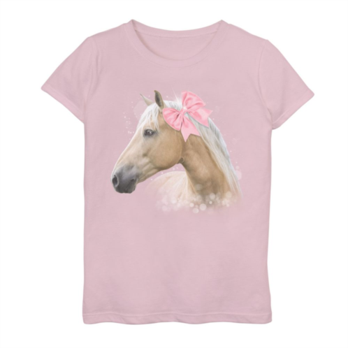 Licensed Character Girls 7-16 Kawaii Horse With Bow Graphic Tee