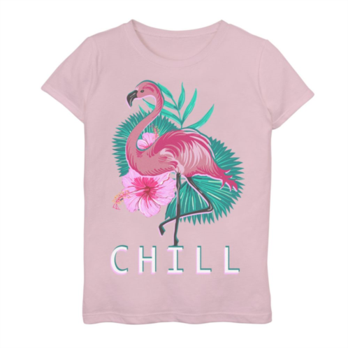 Licensed Character Girls 7-16 Flamingo And Flora Chill Graphic Tee
