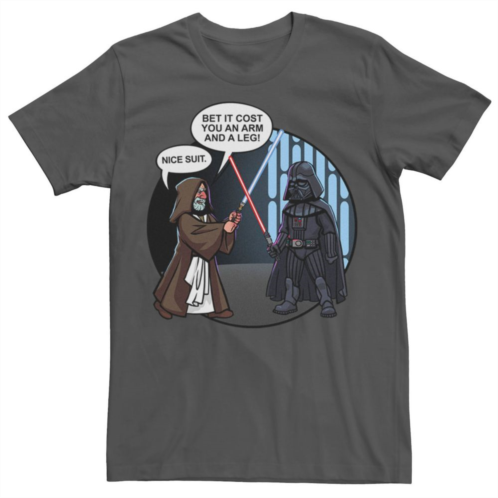 Mens Star Wars Darth Vader & Obi-Wan Kenobi Nice Suit Text Tee