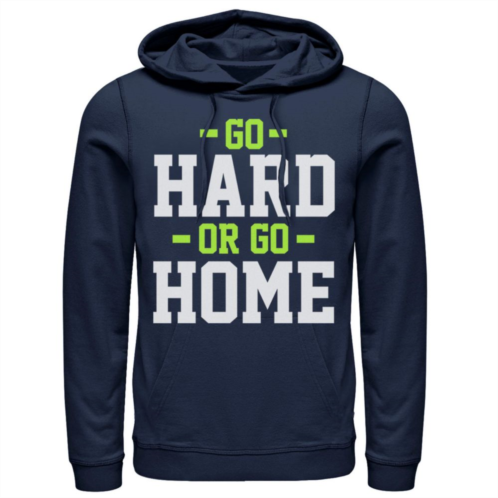 Licensed Character Mens Go Hard Or Go Home Sports Attitude Logo Hoodie