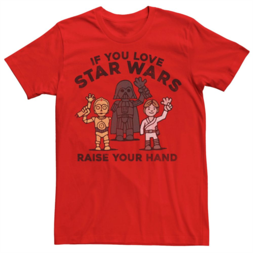 Mens Star Wars Raise Your Hand Doodle Sketch Tee