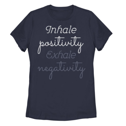 Unbranded Juniors Inhale Positivity Exhale Negativity Script Tee