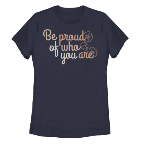 Unbranded Juniors Be Proud Of Who You Are Script Stack Tee