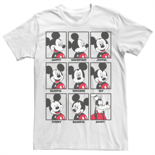 Mens Disney Mickey Mouse Emotions Goofy Smile Tee