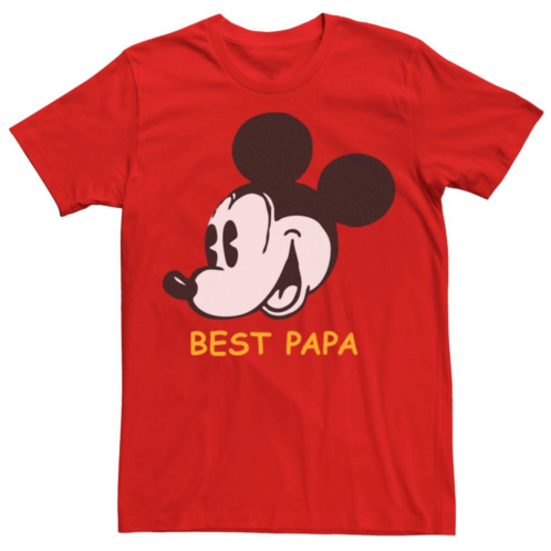 Mens Disney Mickey Mouse Best Papa Mickey Head Tee