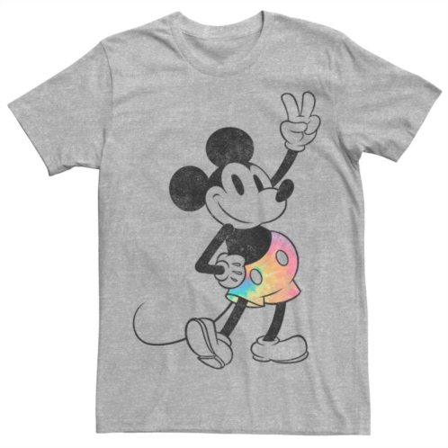 Mens Disney Mickey Mouse Peace Sign Rainbow Short Tee