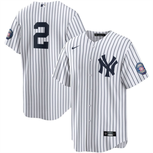 Nitro USA Mens Nike Derek Jeter White/Navy New York Yankees 2020 Hall of Fame Induction Replica Jersey