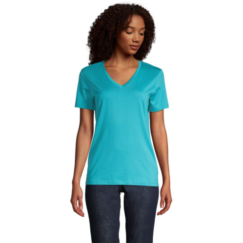 Womens Lands End Relaxed-Fit Supima Cotton V-Neck Tee