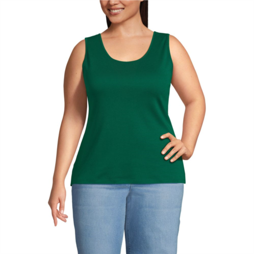 Plus Size Lands End Cotton Scoopneck Tank Top