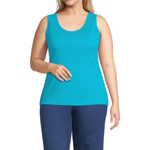 Plus Size Lands End Cotton Scoopneck Tank Top