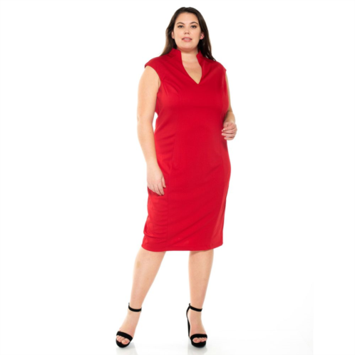 Plus Size ALEXIA ADMOR Katrina Splitneck Midi Dress