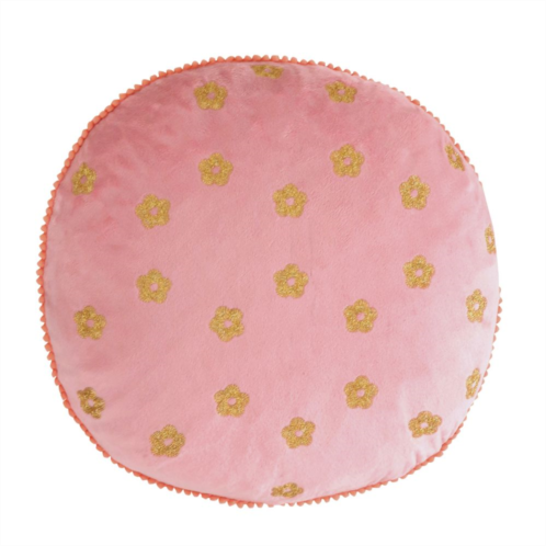 Levtex Home Arte Boema Napali Velvet Embroidered Round Pillow