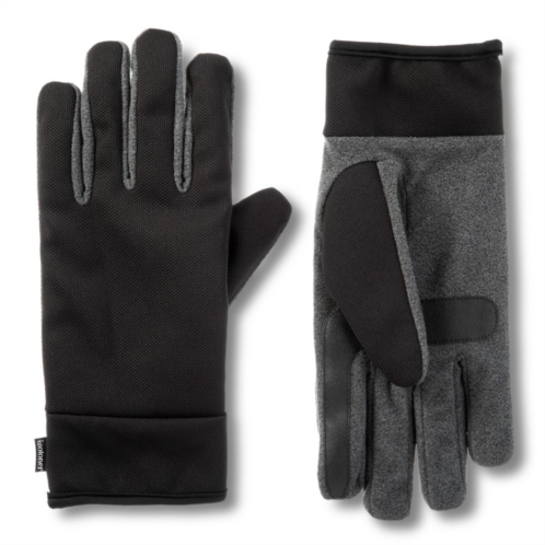 Mens isotoner Lined Water Repellent Stretch Tech Fleece Gloves