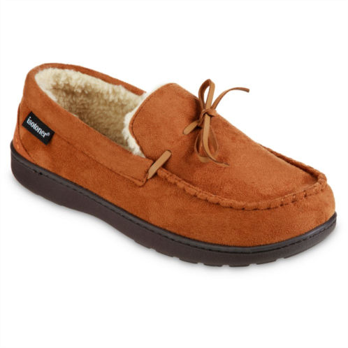 isotoner Recycled Mens Moccasin Slippers with Memory Foam