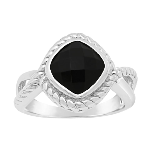 Gemminded Sterling Silver Black Onyx Ring
