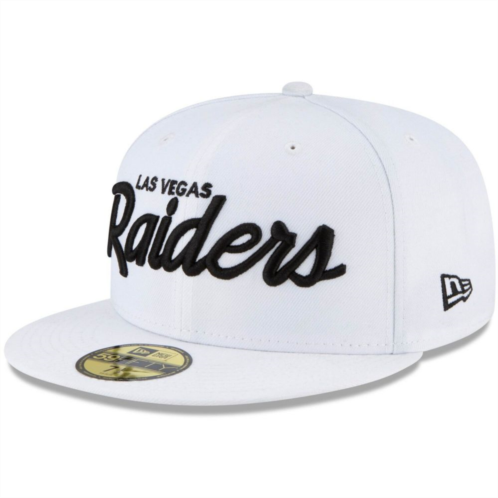 Mens New Era White Las Vegas Raiders Omaha 59FIFTY Fitted Hat