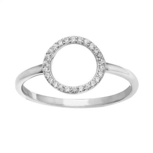 PRIMROSE Sterling Silver Cubic Zirconia Open Circle Band Ring