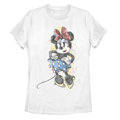 Licensed Character Juniors Disneys Minnie Mouse Sketch Portrait Tee