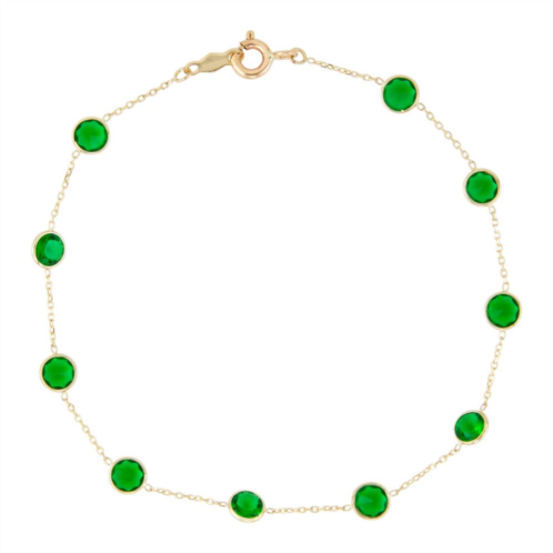 Tiara 10k Gold Simulated Emerald bracelet