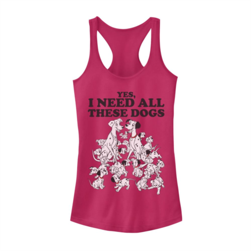 Juniors Disney 101 Dalmatians Yes I Need All These Dogs Graphic Tank Top